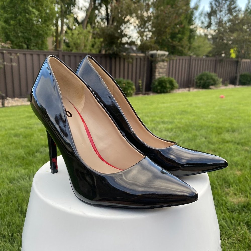 Mix No. 6 Black Patent Leather Stiletto Heels